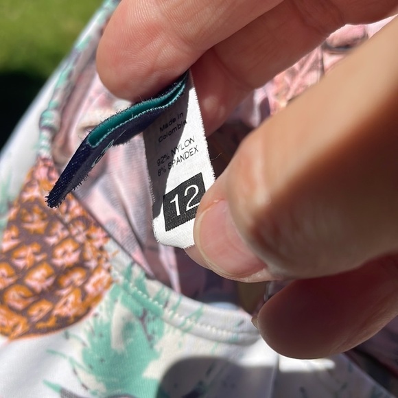 Maaji  Girls Ruffled Pineapple Tank Bikini Top - Picture 6 of 7